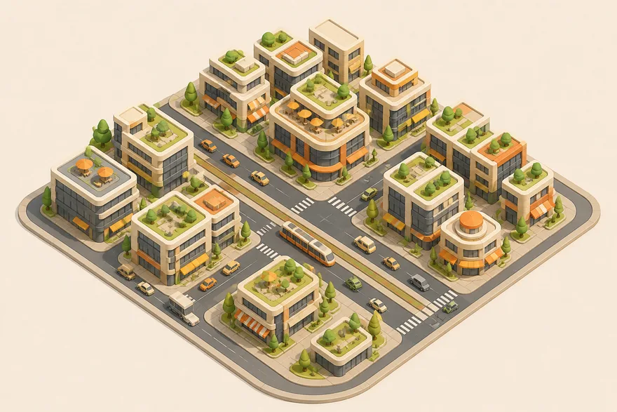 Concept render of the Downtown neighborhood